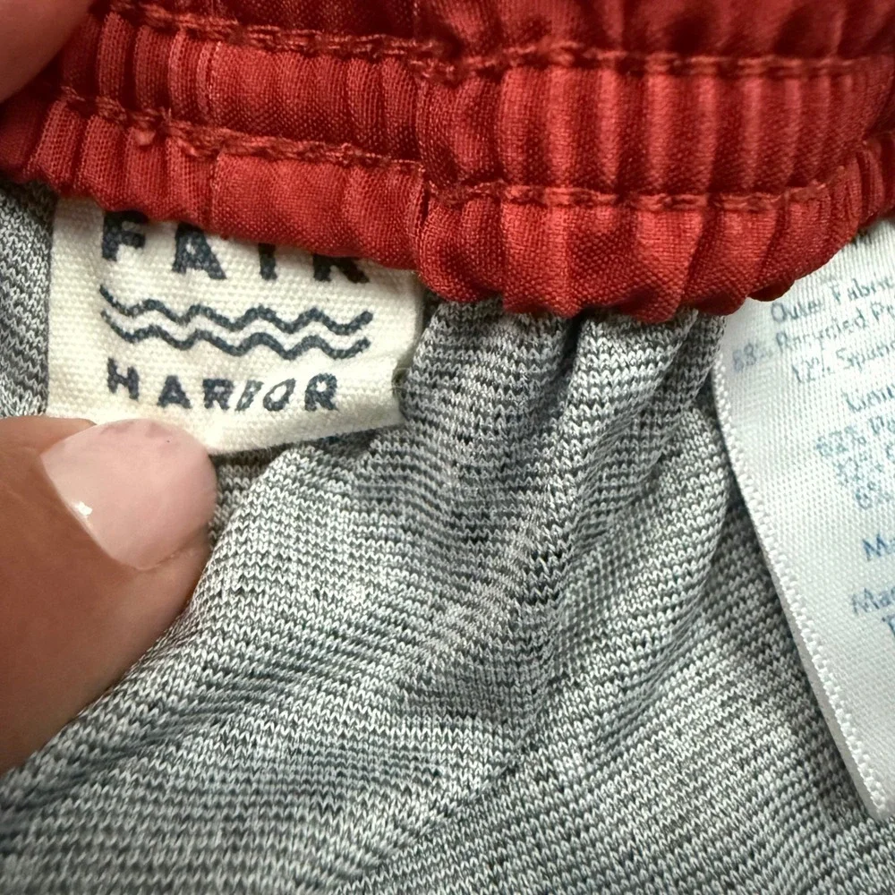 Fair Harbor Swim Trunks Men Medium Red White Blue Excellent Colorblock Liner